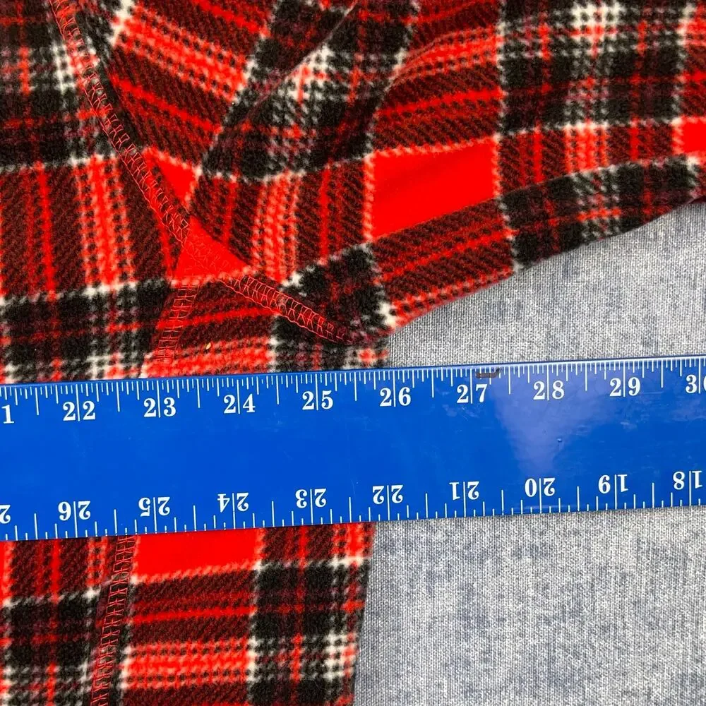 Basic Editions Red Buffalo Plaid Full Zip Fleece Jacket Cozy Outdoor Lumberjack